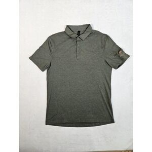 Lululemon Shirt Men's‎ Med Evolution Polo Green Performance Short Sleeve READ
